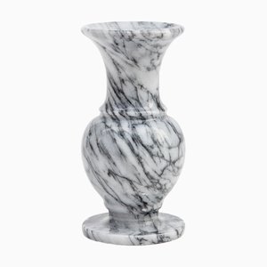 Gray Carrara Marble Turned Vase