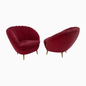 Mid-Century Modern Armchairs attributed to Gio Ponti for Isa Bergamo, 1950s, Set of 2