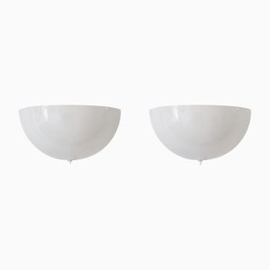 White Wall Lamps from Nordlux, Denmark, 1970s, Set of 2