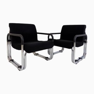 Bauhaus Steel Pipe Armchairs from Cazzaro, 1970s, Set of 2