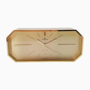 Heavy Brass Table Clock from Junghans, 1970s