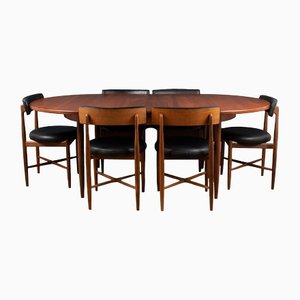 Fresco Dining Table and Chairs in Teak by Victor Wilkins for G-Plan, 1960s, Set of 7