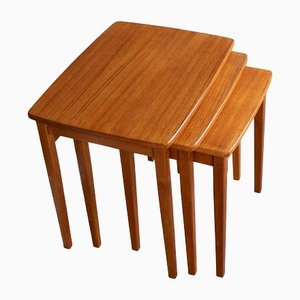 Tavolini ad incastro in teak, anni '60, set di 3