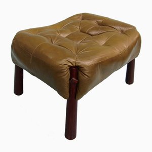 Rosewood & Leather Ottoman by Percival Lafer, 1970s