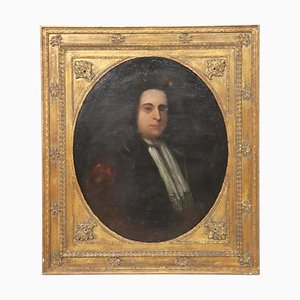 Artista de escuela inglesa, retrato de caballero, siglo XVIII, óleo sobre lienzo, enmarcado