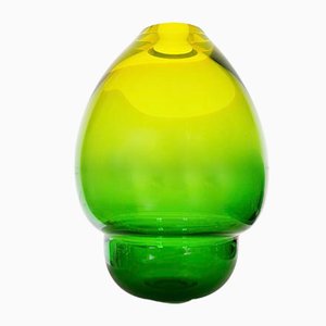 Mittelgroße gelbgrüne Vulcano Vase von Alissa Volchkova