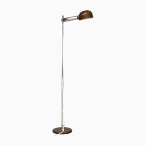 Brown Lacquered Chrome Floorlamp, 1970s