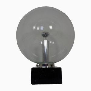 Large Glass Globe & Marble Table Lamp from Erco, 1960s