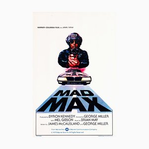 Póster de película Mad Max original vintage de Tom Beauvais, belga, 1982