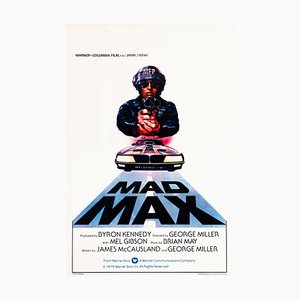 Poster vintage originale Mad Max di Tom Beauvais, Belgio, 1982