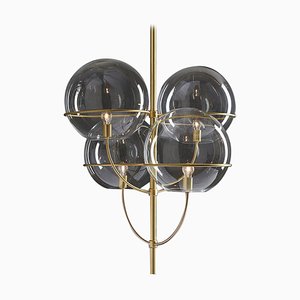 Lyndon Suspension Lamp in Satin Gold by Vico Magistretti for Oluce
