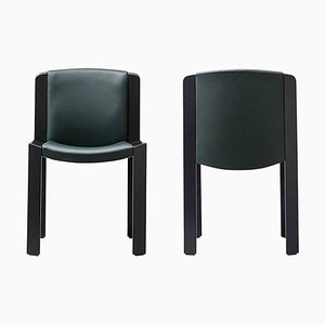 Set of 300 Chair in Wood and Leather by Joe Colombo for Karakter