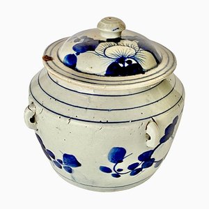 19th Century White and Blue Delft Faïence Pot, Netherlands