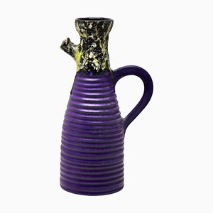 Vintage Hand Decorated Fat Lava Pitcher, West Germany, 1960s