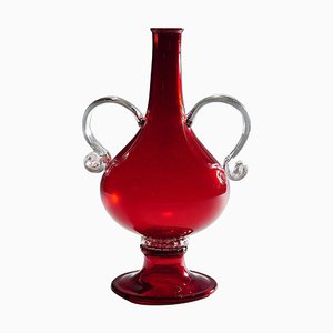 Browded Glass Jar Holbein attributed to Venini Murano, 1960s
