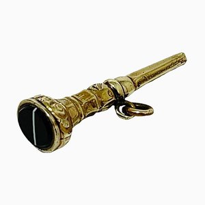 Early 19th Century Brass and Onyx Stone Watch Key