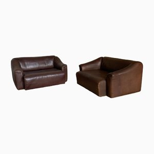 Vintage Brown Leather DS47 Sofas from de Sede, 1970s, Set of 2