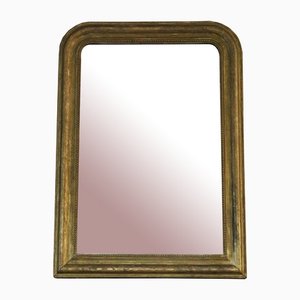 Espejo de pared o de repisa antiguo grande dorado, finales del siglo XIX