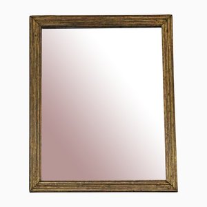 Espejo de pared o sobremanto antiguo dorado, siglo XIX