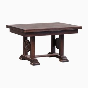 Deco French Oak Dining Table in the style of Dudouyt attributed to Charles Dudouyt