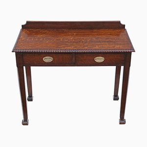 Antique Late 19th Century Oak Writing Desk Dressing Serving Table, 1890s