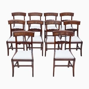 Antique Regency Mahogany Dining Chairs, Early 19th Century, Set of 10