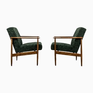 Mid-Century Modern Green Armchairs, Germany, 1960s, Set of 2