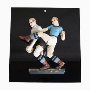 Bas-Relief en Céramique Représentant des Joueurs de Foot par Enrica Robecchi pour Lenci, 1930s