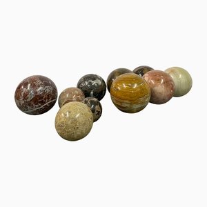 Selection of Specimen Marble and Stone Spheres, Set of 10