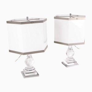 Table Lamps in Altuglass and Metal, 1970s, Set of 2