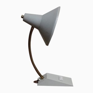 Lampe de Bureau Ajustable Vintage avec Socle en Plastique Gris, 1970s