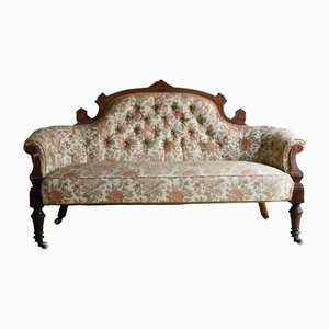Victorian Walnut Upholstered Sofa