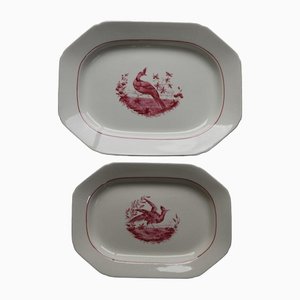 Red Pheasant Meat Plates from Copeland Spode, Set of 2