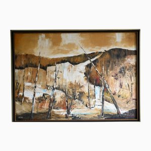 Maurice Mitchell, White Cliff, finales del siglo XX, óleo sobre lienzo