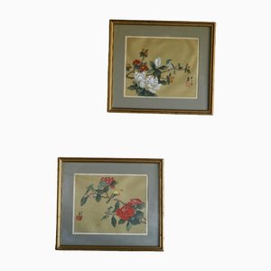 Framed Chinese Silk Paintings, Set of 2