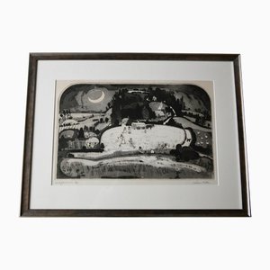 Graham Clark, Lord of the Mowers, Etching, Framed