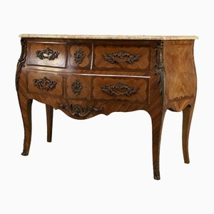 Commode à Tiroirs en Noyer et Marbre, France