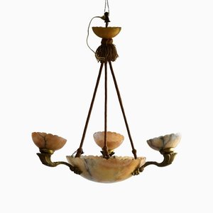 Early 20th Century Alabaster Chandelier