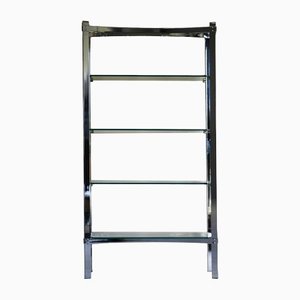 Chrome and Glass Shelves Bookcase from Merrow Associates