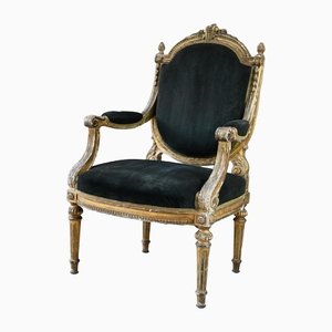 Giltwood & Gesso Armchair in Louis Xvi Style