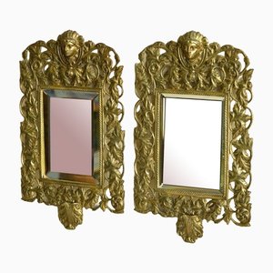 Brass Wall Mirrors, Set of 2
