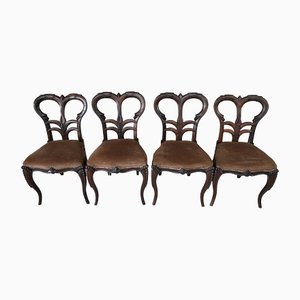 Chaises de Salle à Manger Victoriennes en Palissandre par Richard Charles, Set de 4