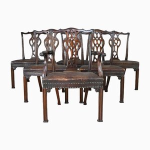 Chippenddale Revival Dining Chairs, Set of 6