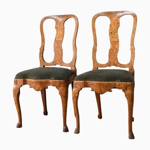 Dutch Marquetry Chairs, Set of 2