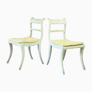 Regency Style Painted Dining Chairs, Set of 2