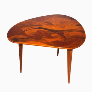 Table Basse Vintage Incrustée en Bois, Autriche, 1950s