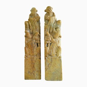 Chinese Soapstone Hand Seals, Set of 2
