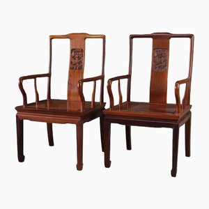 Chinese Hardwood Chairs, Set of 2