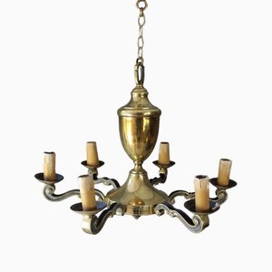 Large Vintage Brass Chandelier