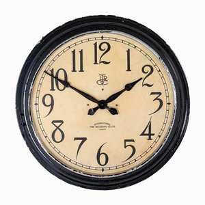 Reclaimed Painted Metal Factory Clock from ITR, 1920s
